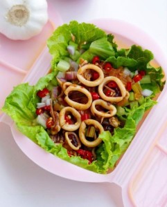 Món mực hấp kiểu thái đã hoàn thành