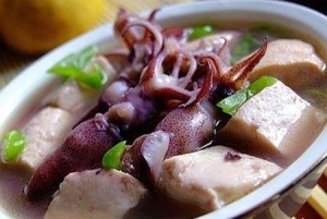Mực nấu đậu phụ lạ mà ngon